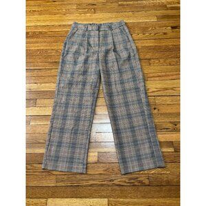 Old Navy Taylor Wide Leg Trouser Pants Women Sz Large Brown Houndstooth Comfort